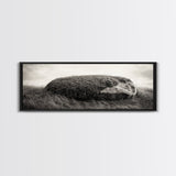 Heather Rock, Grassy Field, Natural Simplicity, Earthy Tones, Canvas Print, Rustic Home Decor, Minimalist Nature Wall Art, Fall Inspired Art