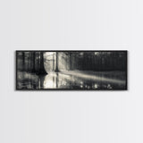 Cypress Swamp, Foggy Forest, Morning Light, Still Waters, Framed Canvas Print, Nature Wall Art, Autumn Decor, Moody Forest Photography
