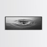 Water Drop Ripples, Black and White Photography, Zen Art, Minimalist Wall Decor, Canvas Print, Bathroom Wall Art, Meditation Room Art