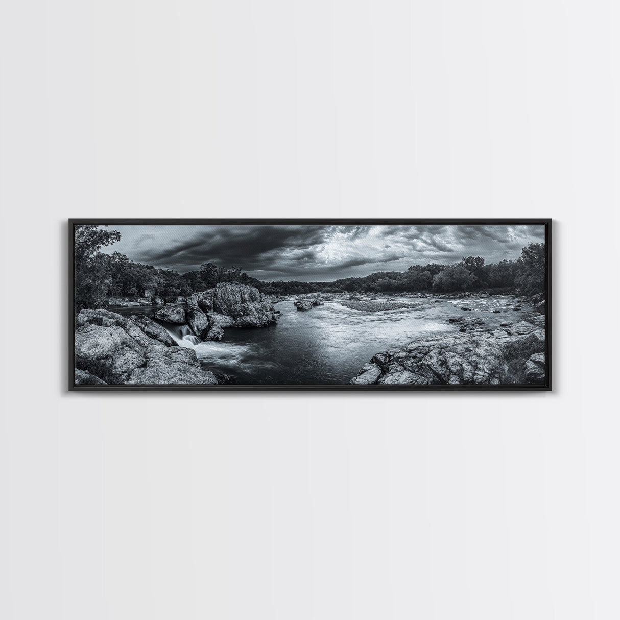 Stormy River Valley, Dramatic Landscape Art, Nature Wall Decor, Framed Canvas Print, Rustic Cabin Decor, Autumn Living Room Artwork