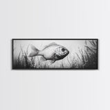Underwater Fish, Aquatic Life, Marine Habitat, Ocean Depth, Framed Canvas Print, Bathroom Wall Art, Minimalist Nature Art, Sea Creature Decor