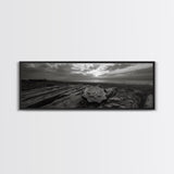 Lone Badge Sunset, Western Coastal Scene, Canvas Print, Rustic Wall Decor, Moody Landscape Art, Fall Living Room Wall Art