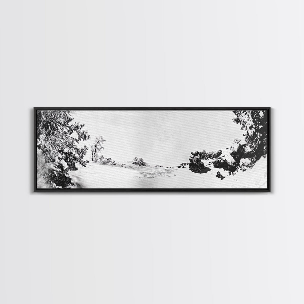 Snow Trees, Dreamy White, Winter Fantasy, Canvas Print, surreal landscape art, fantasy winter decor, magical room aesthetic, Christmas wall art
