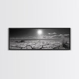 Cracked Earth, Desert Heat, Sunburst Drought, Canvas Print, rustic fall decor, southwest desert art, boho entryway wall statement