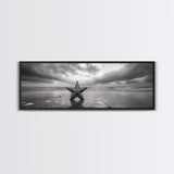 Metal Star Shore, Moody Beach Art, Rustic Coastal Decor, Autumn Vibes, Canvas Print, Farmhouse Living Room Wall Art