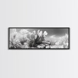 Desert Cactus Garden, Sunlit Southwest Scene, Nature Landscape Art, Canvas Print, Rustic Living Room Wall Decor, Boho Style