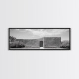 Desert Adobe, Minimal Wall, Architecture Photography, Black and White Art, Framed Canvas Print, Southwestern Decor, Entryway Wall Art