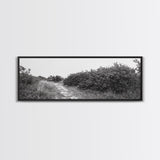 Wild Apple Path, Nature Overgrowth, Autumn Orchard Trail, Canvas Print, Fall Farmhouse Kitchen Art, Rustic Seasonal Wall Decor
