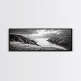 Ocean View, Coastal Cliffs, Dramatic Horizon, Sunset Glow, Canvas Print, Fall Living Room Wall Art, Landscape Nature Photography