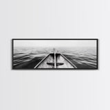 Canoe View, Open Water, Ocean Drift, Paddleboat Scene, Canvas Print, adventure wall art, rustic lake house decor, minimalist travel photo