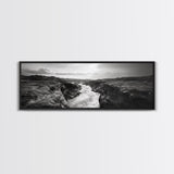 River Canyon, Rugged Cliffs, Dramatic Valley, Wild Terrain, Framed Canvas Print, Adventure Wall Art, Office Decor, Nature Photography Style