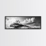 Tropical Island, Ocean Clouds, Stormy Sky, Canvas Print, Surreal Nature Wall Art, Coastal Home Decor, Dreamy Beach Scene Photography