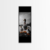 Duck Family, Lake Wildlife, Whimsical Birds, Baby Ducks, Canvas Print, Farmhouse Wall Art, Nursery Animal Decor, Playroom Country Vibes