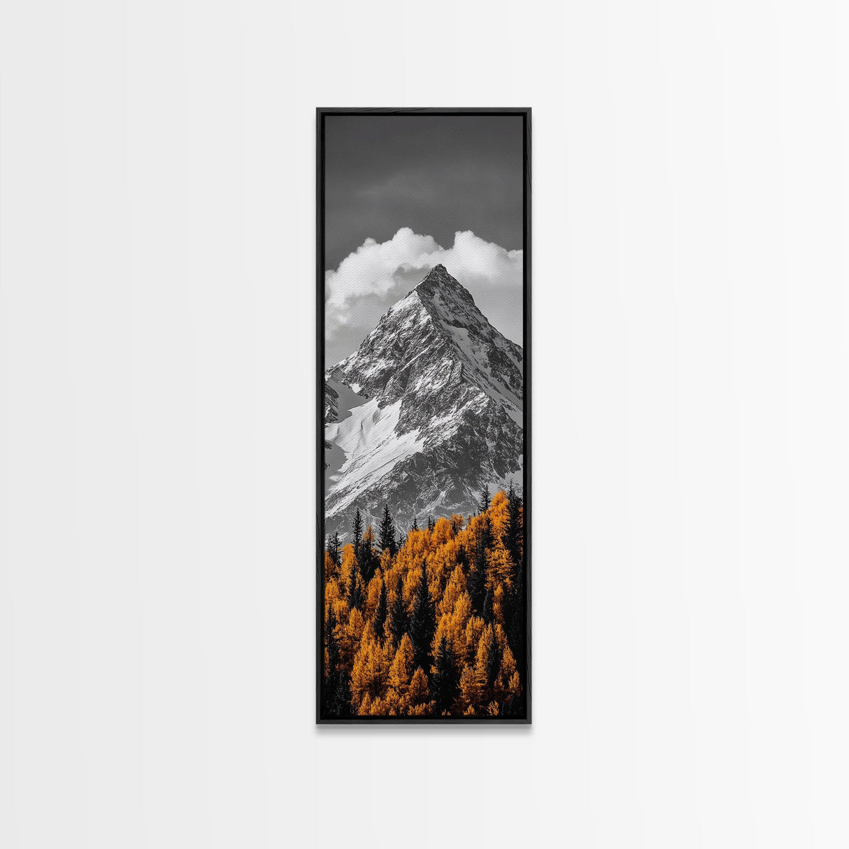 Majestic Peak, Autumn Trees, Nature Mountain Scene, Framed Canvas Print, Rustic Wall Art, Cabin Decor, Adventure Vibes, Fall Landscape Art