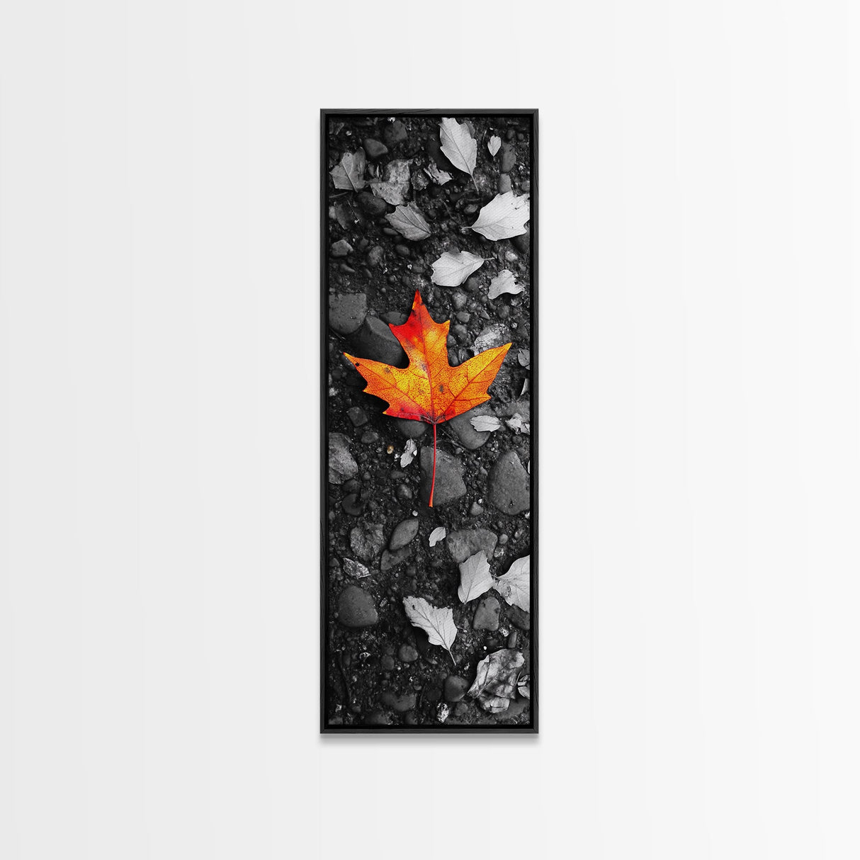 Maple Leaf Focus, Autumn Ground, Fall Vibes, Canvas Print, Nature Photography, Minimalist Art, Entryway Wall Decor, Earth Tone Aesthetic