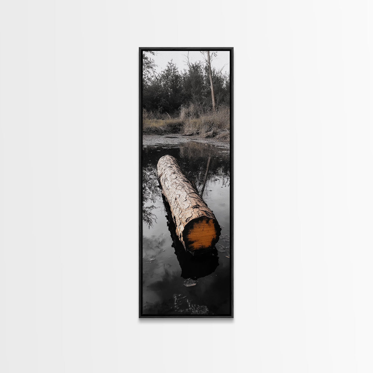 Floating Log, Woodland Print, Nature Photography, Rustic Home Decor, Canvas Print, Cabin Wall Art, Minimalist Lake House Style
