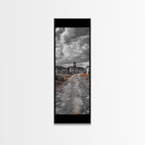 Abandoned Town, Haunted Path, Deserted Village, Ghost Ruins, Framed Canvas Print, Dark Wall Art, Rustic Halloween Decor, Moody Photography