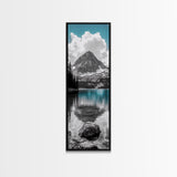 Lake Reflection, Blue Water, Mountain View, Nature Serenity, Canvas Print, Minimalist Wall Art, Bedroom Landscape Decor, Coastal Wall Art