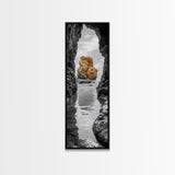 Sea Arch, Golden Rock, Coastal Focus, Minimalist Cliff Scene, Canvas Print, Living Room Decor, Ocean Photography, Nature Framed Art