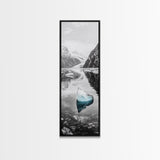 Iceberg, Glacier Reflection, Arctic Landscape, Serene Water, Framed Canvas Print, Minimalist Wall Art, Bathroom or Bedroom Photography