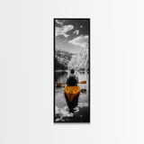 Kayak Lake View, Nature Escape, Autumn Waters, Calm Journey, Framed Canvas Print, Adventure Wall Art, Cabin Decor, Minimalist Landscape