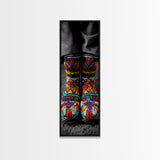 Beaded Boots, Bold Fashion, Cultural Style, Tribal Vibes, Framed Canvas Print, Boho art, Fashion Wall Art, Entryway Decor, Statement Piece