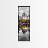 Peak Reflection, Autumn Forest, Serene Landscape, Framed Canvas Print, Tranquil Nature Art, Entryway Wall Art, Fall Mountain Wall Decor