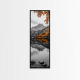 Lake Reflection, Autumn Colors, Scenic Mountains, Framed Canvas Print, Cozy Cabin Wall Art, Fall Wall Decor, Rustic Modern Home Style