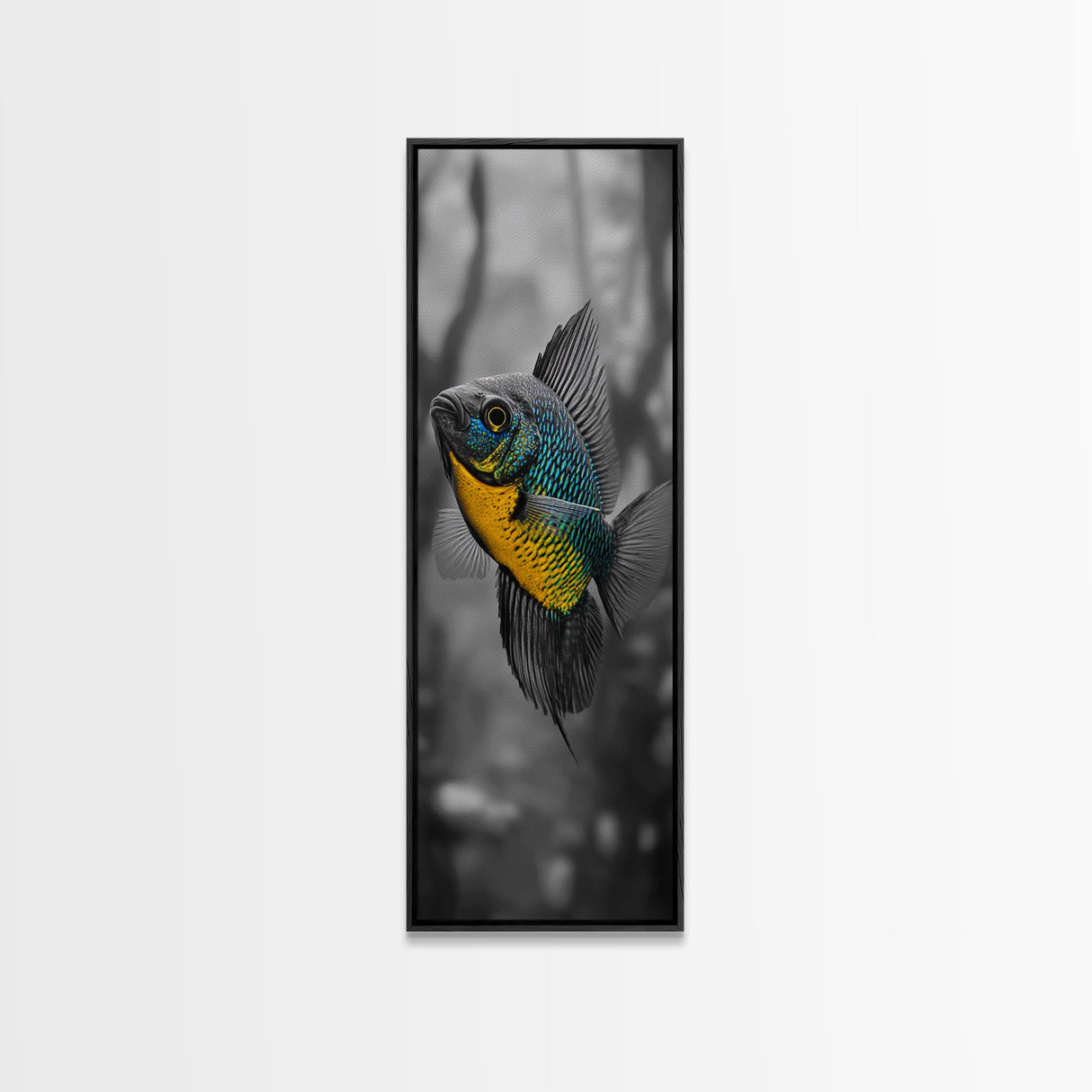 Bluegill Fish, Underwater Life, Bold Colors, Freshwater Beauty, Framed Canvas Print, Nature Art, Bathroom Wall Art, Aquatic Decor
