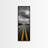 Yellow Lines, Endless Road, Moody Highway Art, Adventure Wall Decor, Canvas Print, Urban Modern Wall Art, Man Cave or Office Art