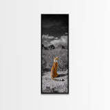 Wild Serval, Desert Cat, Savannah Wildlife, Majestic Predator, Framed Canvas Print, Safari Theme Living Room Wall Art, Modern Nature Decor