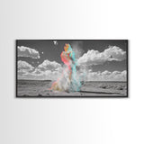 Desert Dust, Color Cloud, Abstract Sky, Surreal Art, Framed Canvas Print, Creative Studio Wall Decor, Whimsical Wall Art, Unique Design