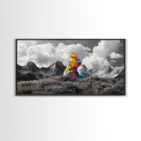 Painted Mountain Rocks, Colorful Nature Landscape, Bold Abstract Peaks, Framed Canvas Print, Living Room Wall Art, Modern Rustic Style