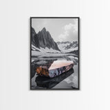 Glacial Rock, Abstract Ice Reflection, Surreal Landscape, Canvas Print, Nature Photography, Minimalist Winter Wall Art, Modern Decor