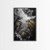 Golden Fish, Kelp Forest, Ethereal Ocean Scene, Framed Canvas Print, Underwater Wall Art, Nature Photography, Bathroom Sea Decor