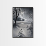 Beach Dunes Sunset, Seaside Escape, Quiet Shore Path, Coastal Calm, Framed Canvas Print, neutral coastal art,  bathroom wall decor