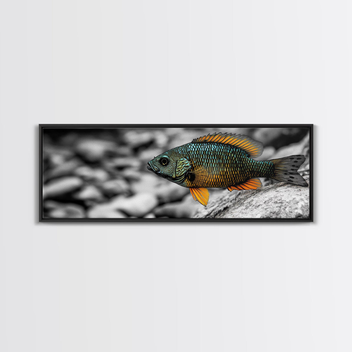Colorful Fish Closeup, Underwater Art, Nature Photography, Canvas Print, Coastal Bathroom Decor, Vibrant Marine Life Wall Art