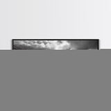 Coastal Highway Drive, Scenic Ocean Road, Stormy Sky Vibes, Framed Canvas Print, Modern Wall Art, Office Decor, Monochrome Landscape