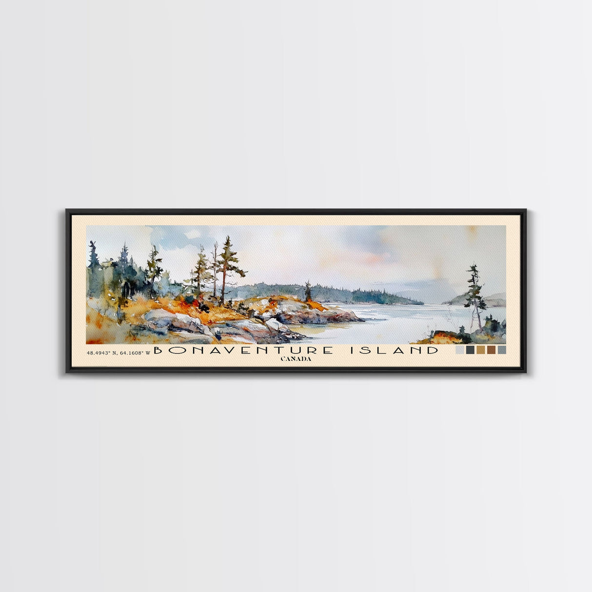 Bonaventure Island, Canada Watercolor Beach Print, Vacation Gift, Canada Wall Art, Beach Painting, Beach Decor, Beach Painting