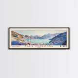 Cala Pregonda, Spain Watercolor Print, Vacation Gift, Spain Wall Art, Beach Painting, Beach Decor, Large Wall Art, Wood Frame Art