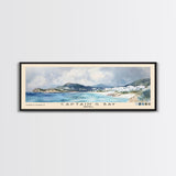 Captain's Bay, Anguila Watercolor Print, Vacation Gift, Anguila Wall Art, Beach Painting, Beach Decor, Large Wall Art, Wood Frame Art