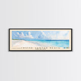 Cruise Center Beach, Turks and Caicos Watercolor Print, Vacation Gift, Turks and Caicos Wall Art, Beach Painting, Beach Decor, Large Wall Art, Wood Frame Art