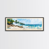 Dunn’s River Falls Beach, Jamaica Watercolor Print, Vacation Gift, Jamaica Wall Art, Beach Painting, Beach Decor, Large Wall Art, Wood Frame Art