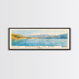 Granada Island, Granada Watercolor Print, Vacation Gift, Granada Wall Art, Beach Painting, Beach Decor, Large Wall Art, Wood Frame Art
