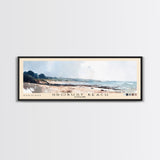 Grobust beach, Scotland Watercolor Print, Vacation Gift, Scotland Wall Art, Beach Painting, Beach Decor, Large Wall Art, Wood Frame Art