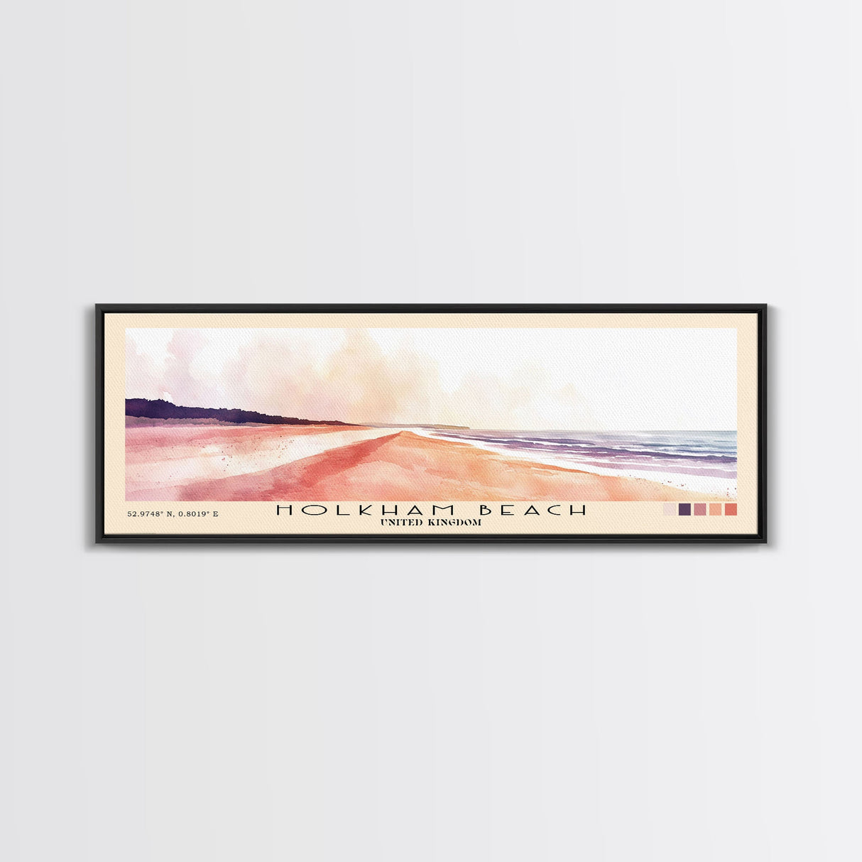 Holkham Beach, United Kingdom Watercolor Beach Print, Vacation Gift, United Kingdom Wall Art, Beach Painting, Beach Decor, Beach Painting