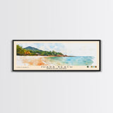 Juara Beach, Tioman Island, Malaysia Watercolor Print, Vacation Gift, Tioman Island, Malaysia Wall Art, Beach Painting, Beach Decor, Large Wall Art, Wood Frame Art