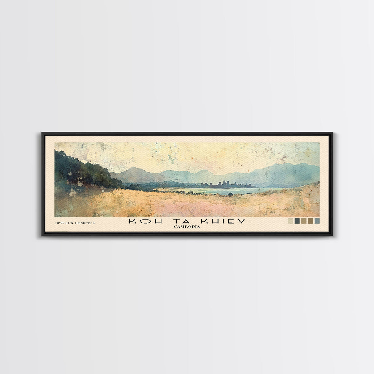 Koh Ta Khiev, Cambodia Watercolor Beach Print, Vacation Gift, Cambodia Wall Art, Beach Painting, Beach Decor, Beach Painting