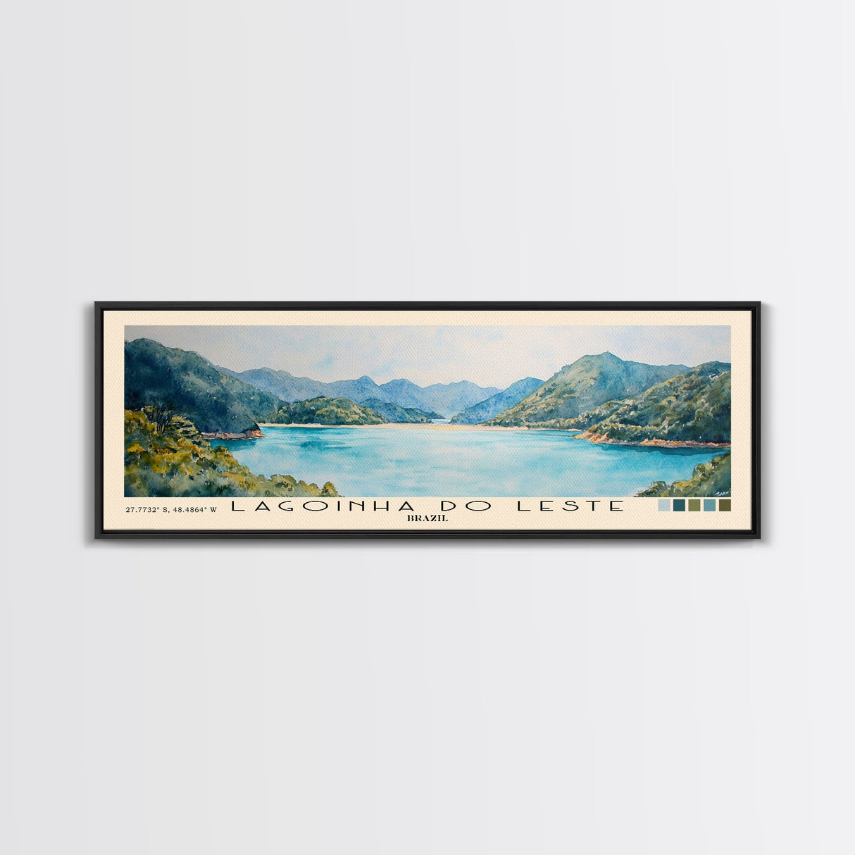 Lagoinha do Leste, Brazil Watercolor Beach Print, Vacation Gift, Brazil Wall Art, Beach Painting, Beach Decor, Beach Painting