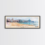 Lido Beach, Hong Kong Watercolor Print, Vacation Gift, Hong Kong Wall Art, Beach Painting, Beach Decor, Large Wall Art, Wood Frame Art